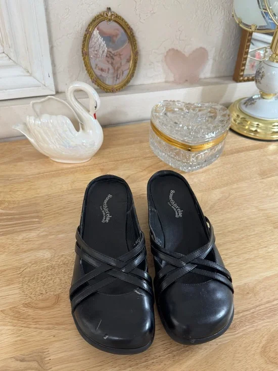 Skechers Something Else Black Crisscross Slip-On Mary Jane Mules Size 8 Grunge - Picture 2 of 14